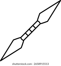 Double Bladed Spear Icon Vector Illustration