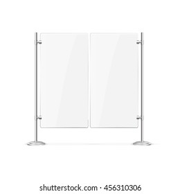 Double Blank Glass Door for Cafe or Restaurant. Vector illustration