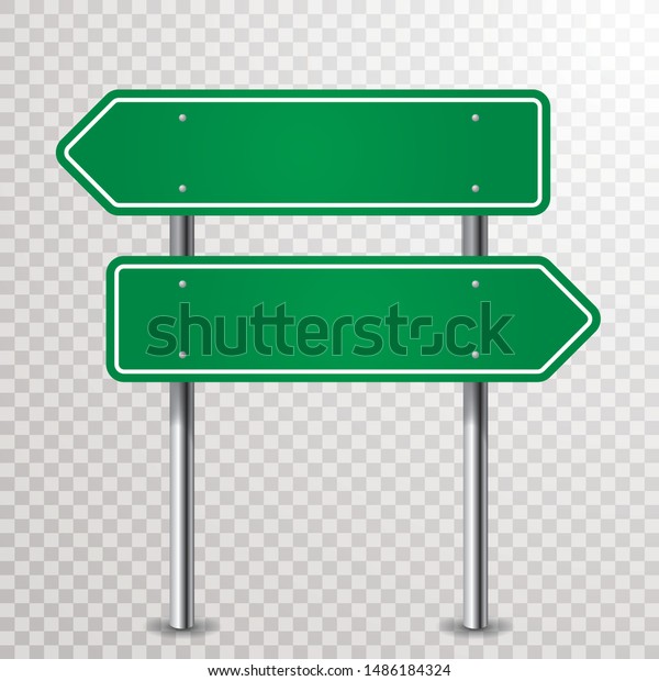 Double Blank Green Traffic Arrow Sign Stock Vector (Royalty Free ...