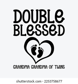 Double Blessed Grandma Of Twins Gift for Grandma