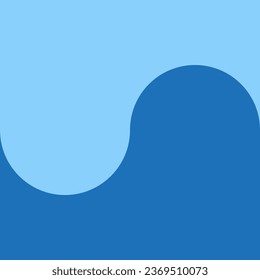 Double blue background of various color shades. Intertwining and curved shapes. 