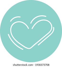 Double blue heart, illustration, vector on white background.