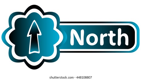 Double blue icon arrow North