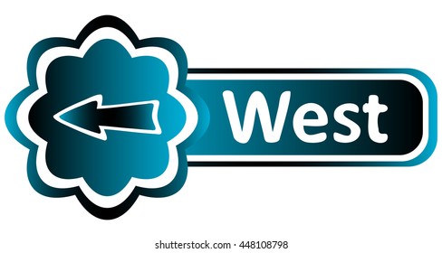 Double blue icon arrow West