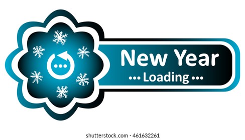Double blue icon New Year loading