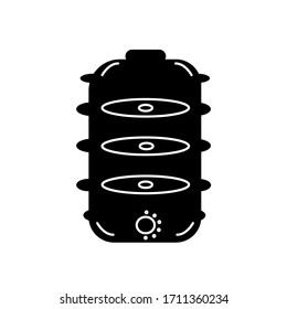 icono simple de doble caldera negra aislado en ilustración vectorial de fondo blanco