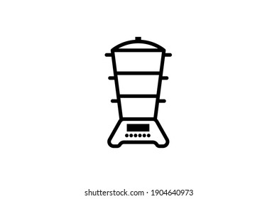 Double boiler icon. Vector linear sign, symbol, logo of kitchen double boiler for mobile concept and web design. Icon for the website of the store of household appliances, gadgets and electronics.