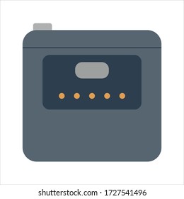 Double boiler, steamer. Kitchen appliance. Kitchen domestic electrical equipment. Flat vector illustrations. Isolated cooking icons.