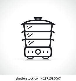 double boiler steamer line icon
