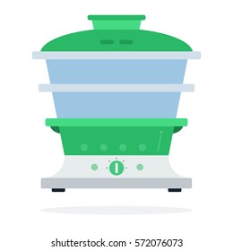 Double boiler vector flat material design isolated on white