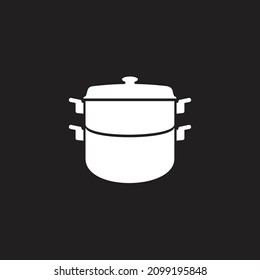 Double boiler vector glyph icon. Kitchen appliance. Graph symbol for cooking web site design, logo, app, UI