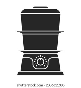 Double boiler vector icon.Black vector icon isolated on white background double boiler.