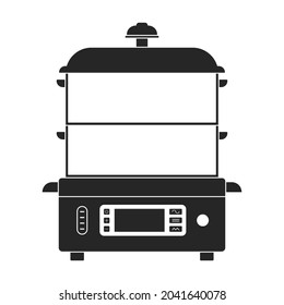 Double boiler vector icon.Black vector icon isolated on white background double boiler.