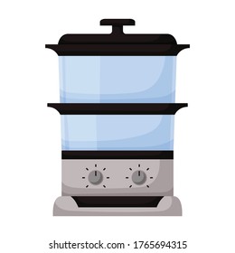 Double boiler vector icon.Cartoon vector icon isolated on white background double boiler.