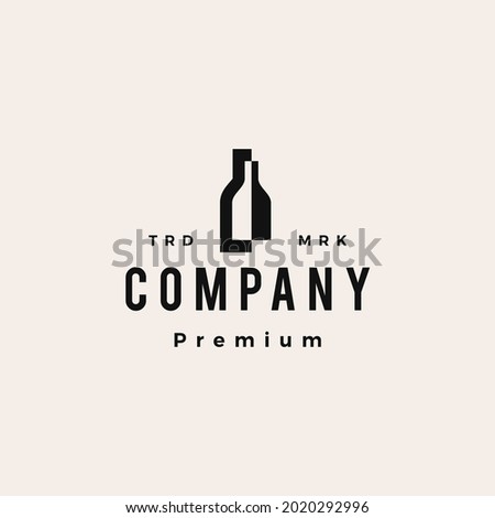 double bottle hipster vintage logo vector icon illustration
