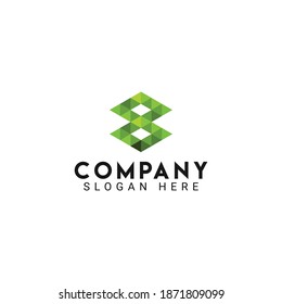 double box and eight logo design with simple, modern and geometric styles