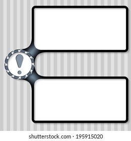 double box for entering text with arrows and exclamation mark