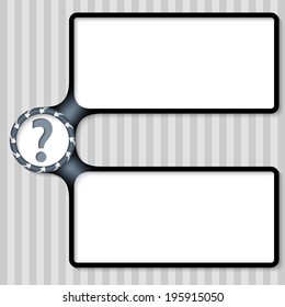 double box for entering text with arrows and question mark