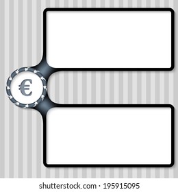 double box for entering text with arrows and euro sign