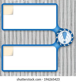 double box for entering text with arrows and exclamation mark