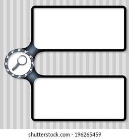 double box for entering text with arrows and magnifier