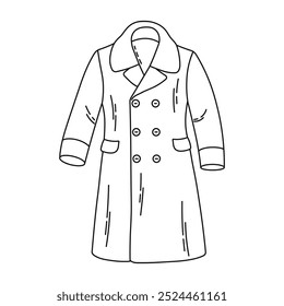 Double breasted coat, outerwear sketch