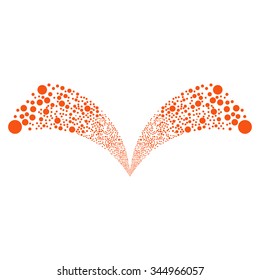 Double Bubble Fireworks vector illustration. Style is orange flat circles, white background.