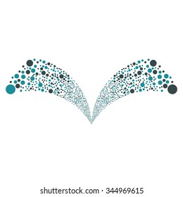 Double Bubble Fireworks vector illustration. Style is soft blue bicolor flat circles, white background.