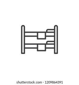 Double bunk bed outline icon. linear style sign for mobile concept and web design. Hotel room simple line vector icon. Symbol, logo illustration. Pixel perfect vector graphics