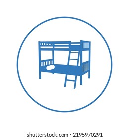 Double bunk furniture bed icon | Circle version icon |