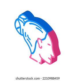 double buns hairstyle female isometric icon vector. double buns hairstyle female sign. isolated symbol illustration