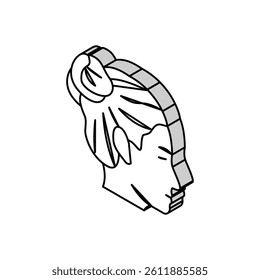 double buns hairstyle female isometric icon vector. double buns hairstyle female sign. isolated symbol illustration