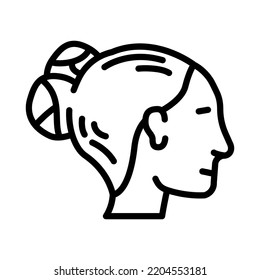 double buns hairstyle female line icon vector. double buns hairstyle female sign. isolated contour symbol black illustration