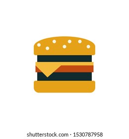 double burger cartoon vector icon symbol isolated on a white background
