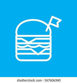 double burger with flag icon illustration isolated vector sign symbol