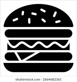 Elemento De Ícone De Burger Duplo Para Design