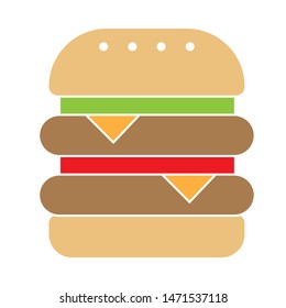 Double burger icon. flat illustration of Double burger - vector icon. Double burger sign symbol