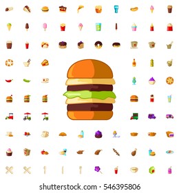 double burger icon illustration isolated vector sign symbol