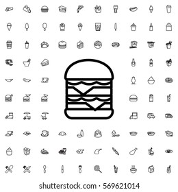 double burger icon illustration isolated vector sign symbol
