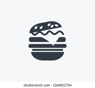 Double burger icon isolated on clean background. Double burger icon concept drawing icon in modern style. Vector illustration for your web mobile logo app UI design.