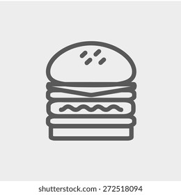 Double burger icon thin line for web and mobile, modern minimalistic flat design. Vector dark grey icon on light grey background.