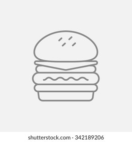 Double burger line icon for web, mobile and infographics. Vector dark grey icon isolated on light grey background.