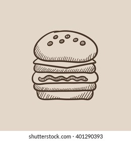 Double burger sketch icon.