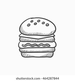 Doppelburger Vektorgrafik Symbol einzeln auf Hintergrund. Handgezeichnete Doppelburger-Ikone. Doppelburger Sketch Symbol für Infografik, Website oder App.
