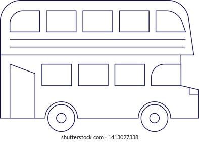 Double bus geometric illustration isolated on background