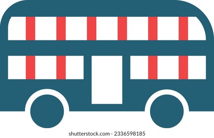 Double Bus Glyph Two Color Icon For Personal And Commercial Use.
