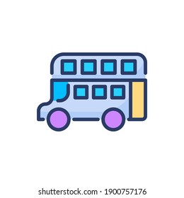 Double Bus Icon In Vector. Logotype