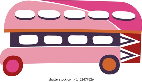 Double bus isolated on white background