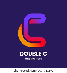 Double C logo design template. Abstract letter D. Modern vector emblem. Stock vector illustration.
