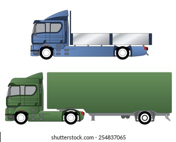 Double cab trucks with single axles and various chassis 